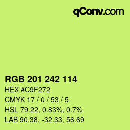Color code: RGB 201 242 114 | qconv.com