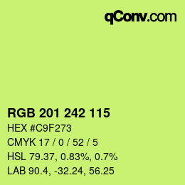 Color code: RGB 201 242 115 | qconv.com