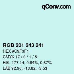 Color code: RGB 201 243 241 | qconv.com