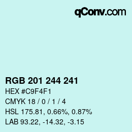 Color code: RGB 201 244 241 | qconv.com