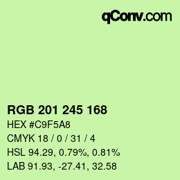 Farbcode: RGB 201 245 168 | qconv.com