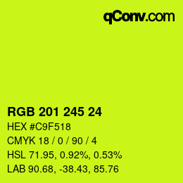 Color code: RGB 201 245 24 | qconv.com