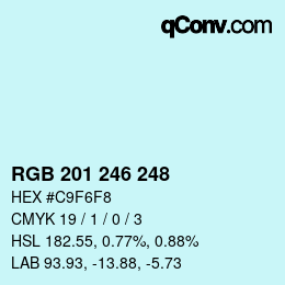 Color code: RGB 201 246 248 | qconv.com