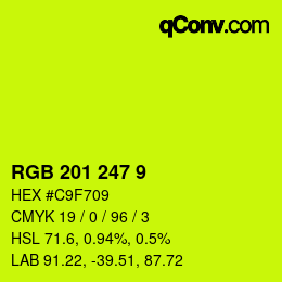 カラーコード: RGB 201 247 9 | qconv.com