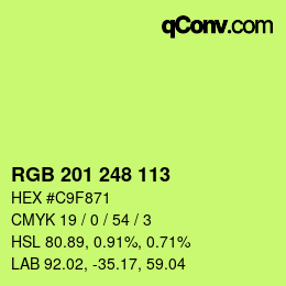 Color code: RGB 201 248 113 | qconv.com