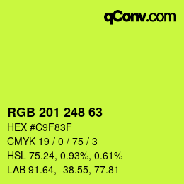 Color code: RGB 201 248 63 | qconv.com