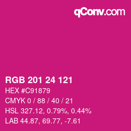 Código de color: RGB 201 24 121 | qconv.com