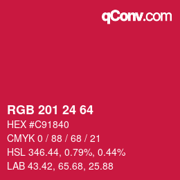 カラーコード: RGB 201 24 64 | qconv.com