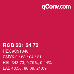 カラーコード: RGB 201 24 72 | qconv.com