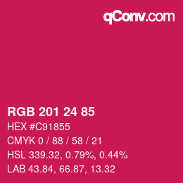Color code: RGB 201 24 85 | qconv.com