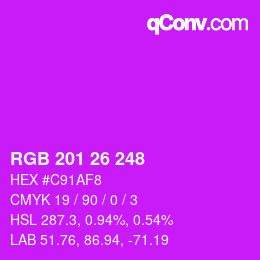 Color code: RGB 201 26 248 | qconv.com