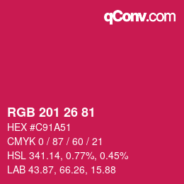 カラーコード: RGB 201 26 81 | qconv.com