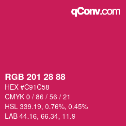 カラーコード: RGB 201 28 88 | qconv.com