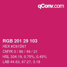 Color code: RGB 201 29 103 | qconv.com