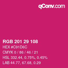 Color code: RGB 201 29 108 | qconv.com