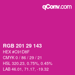 Color code: RGB 201 29 143 | qconv.com