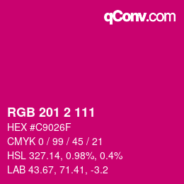 Color code: RGB 201 2 111 | qconv.com