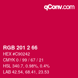 カラーコード: RGB 201 2 66 | qconv.com