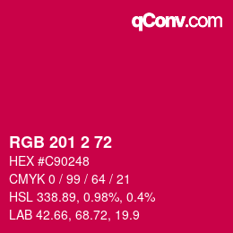 カラーコード: RGB 201 2 72 | qconv.com