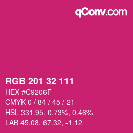 Color code: RGB 201 32 111 | qconv.com