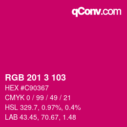 カラーコード: RGB 201 3 103 | qconv.com
