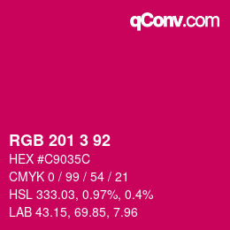 颜色代码: RGB 201 3 92 | qconv.com