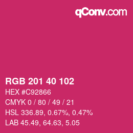 Color code: RGB 201 40 102 | qconv.com