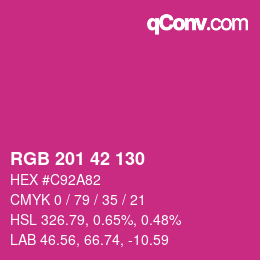 Farbcode: RGB 201 42 130 | qconv.com