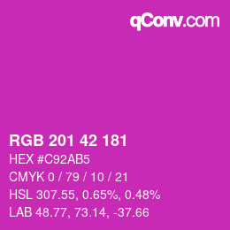 Color code: RGB 201 42 181 | qconv.com