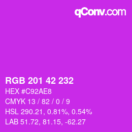 Color code: RGB 201 42 232 | qconv.com
