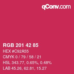 カラーコード: RGB 201 42 85 | qconv.com