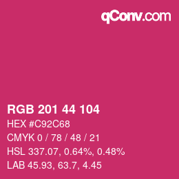 Code couleur: RGB 201 44 104 | qconv.com