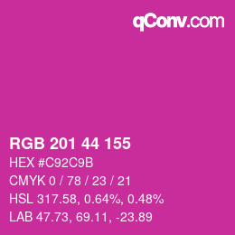 Color code: RGB 201 44 155 | qconv.com