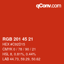 Code couleur: RGB 201 45 21 | qconv.com