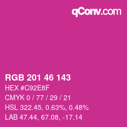 Color code: RGB 201 46 143 | qconv.com