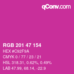 Color code: RGB 201 47 154 | qconv.com