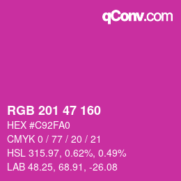 Color code: RGB 201 47 160 | qconv.com