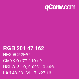 カラーコード: RGB 201 47 162 | qconv.com