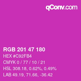 カラーコード: RGB 201 47 180 | qconv.com