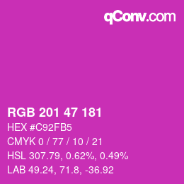Color code: RGB 201 47 181 | qconv.com