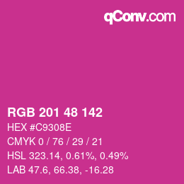 Color code: RGB 201 48 142 | qconv.com