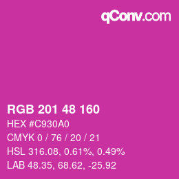 Color code: RGB 201 48 160 | qconv.com
