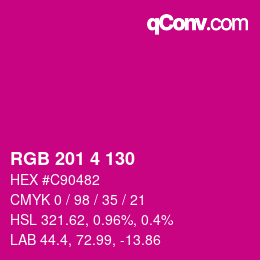Color code: RGB 201 4 130 | qconv.com