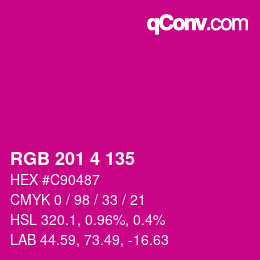 カラーコード: RGB 201 4 135 | qconv.com