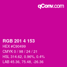 カラーコード: RGB 201 4 153 | qconv.com