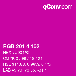カラーコード: RGB 201 4 162 | qconv.com