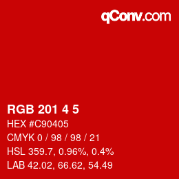 Color code: RGB 201 4 5 | qconv.com