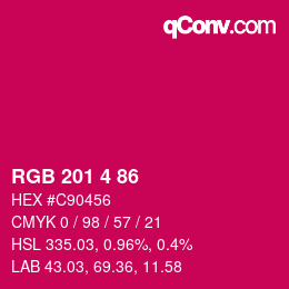 Color code: RGB 201 4 86 | qconv.com