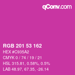 Color code: RGB 201 53 162 | qconv.com