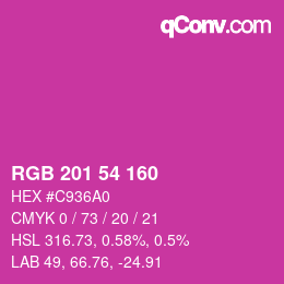 Color code: RGB 201 54 160 | qconv.com